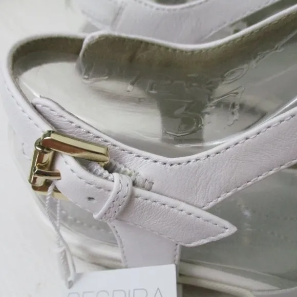 Geox Respira Womens Sand Vega White Leather Flat Slingback Flat Sandals NWT 7