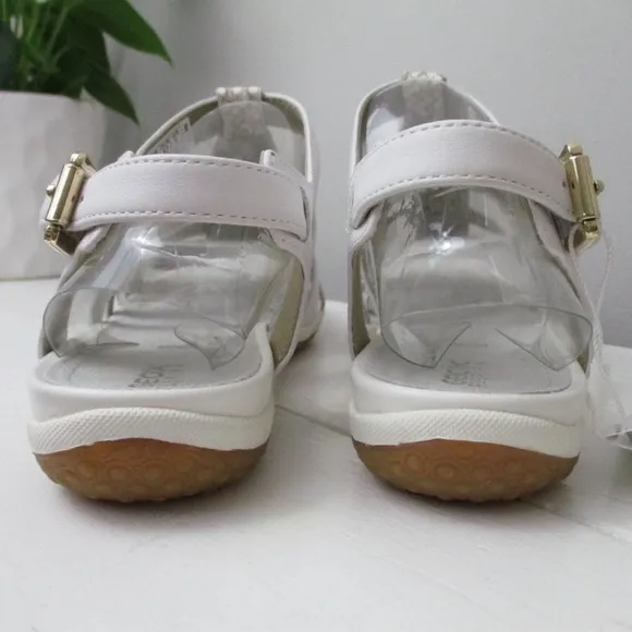 Geox Respira Womens Sand Vega White Leather Flat Slingback Flat Sandals NWT 7