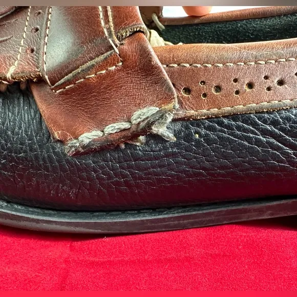 GH Bass &amp; Co Weejuns Loafers Dress Shoes Mens Black Brown Leather, Sz 11