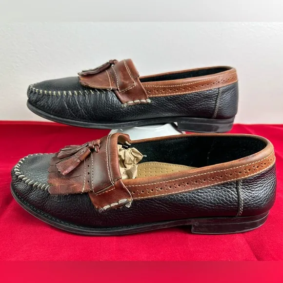 GH Bass &amp; Co Weejuns Loafers Dress Shoes Mens Black Brown Leather, Sz 11
