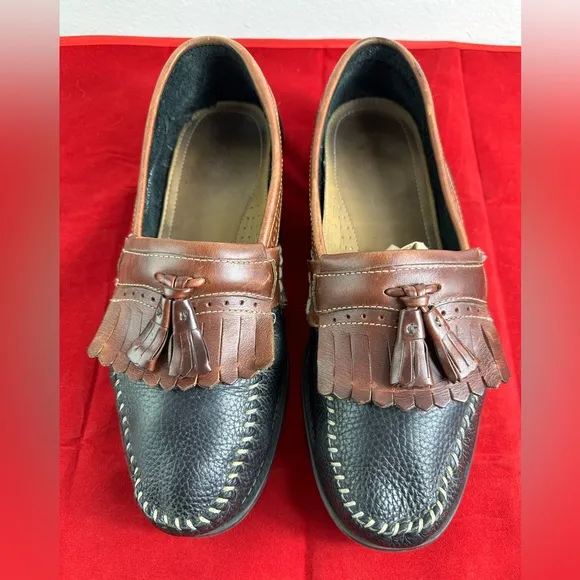 GH Bass &amp; Co Weejuns Loafers Dress Shoes Mens Black Brown Leather, Sz 11