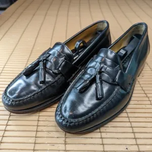 GH Bass Mens Black Leather Tassel Loafers Dress Shoe Delhi Sz 10M. A19pm