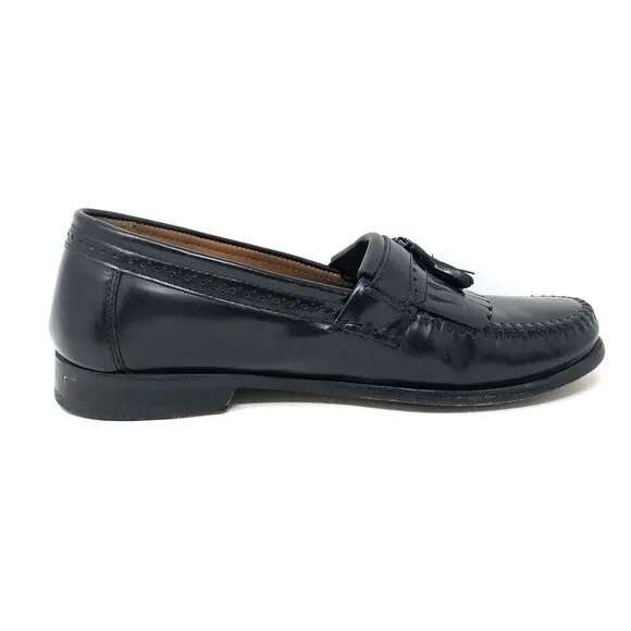GH Bass Weejuns Kiltie Tassel Loafers Mens Sz 9 Black Handcraft Brazil Leather