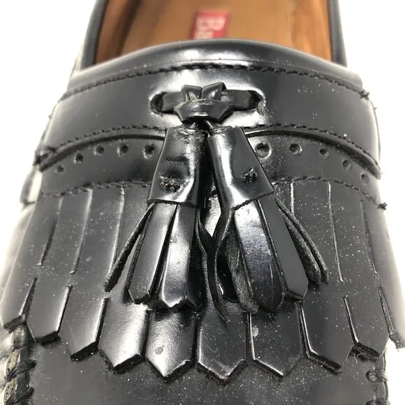 GH Bass Weejuns Kiltie Tassel Loafers Mens Sz 9 Black Handcraft Brazil Leather