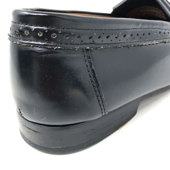 GH Bass Weejuns Kiltie Tassel Loafers Mens Sz 9 Black Handcraft Brazil Leather