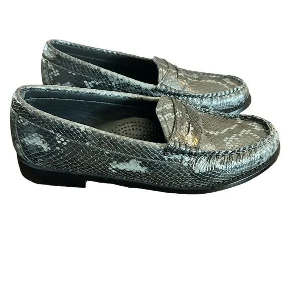 G.H.BASS Whitney Weejuns Leather Snake Penny Loafers Classic Size 6.5