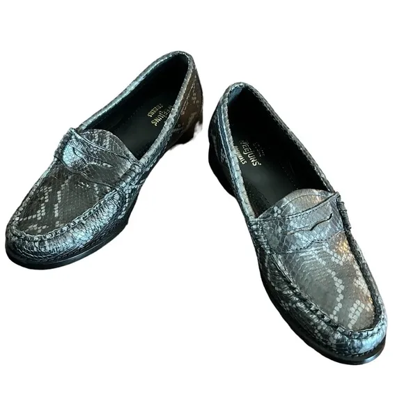 G.H.BASS Whitney Weejuns Leather Snake Penny Loafers Classic Size 6.5