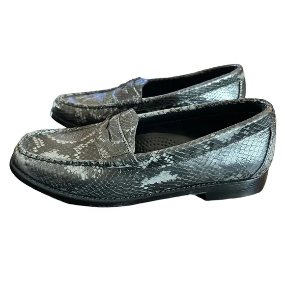 G.H.BASS Whitney Weejuns Leather Snake Penny Loafers Classic Size 6.5