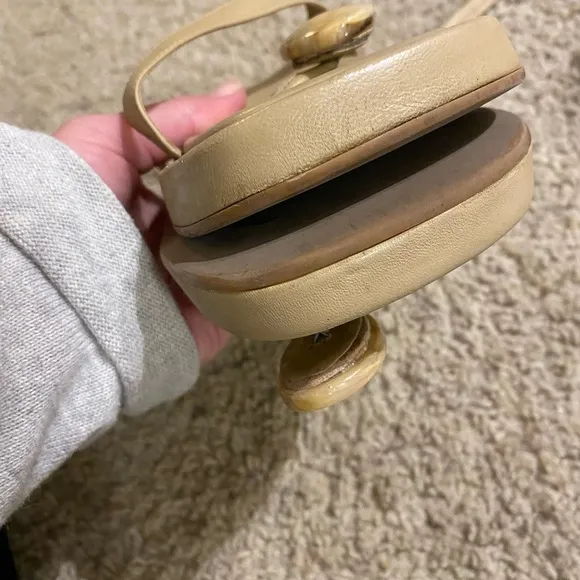 Gia Borghini x RHW Women's Rosie 18 Beige Leather Strappy Sandals Size 38