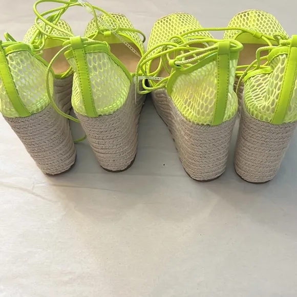 Gianni BiniSantoro Mesh Ankle Wrap Platform Wedge Espadrilles