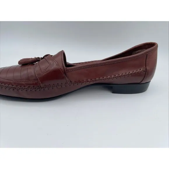 Giorgio Brutini Mens Shoes 13 D Le Glove Loafers Brown Leather Woven Loafers