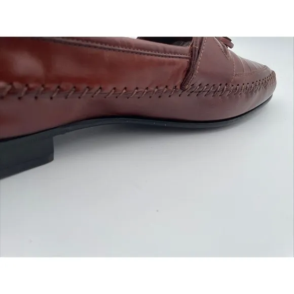 Giorgio Brutini Mens Shoes 13 D Le Glove Loafers Brown Leather Woven Loafers