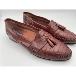 Giorgio Brutini Mens Shoes 13 D Le Glove Loafers Brown Leather Woven Loafers
