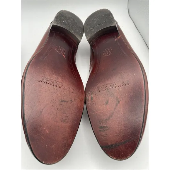 Giorgio Brutini Mens Shoes 13 D Le Glove Loafers Brown Leather Woven Loafers