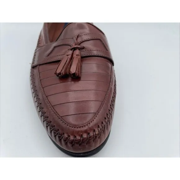 Giorgio Brutini Mens Shoes 13 D Le Glove Loafers Brown Leather Woven Loafers