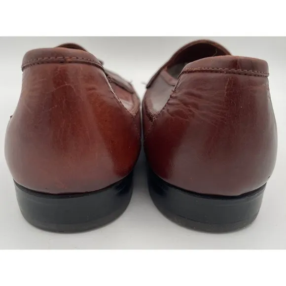 Giorgio Brutini Mens Shoes 13 D Le Glove Loafers Brown Leather Woven Loafers