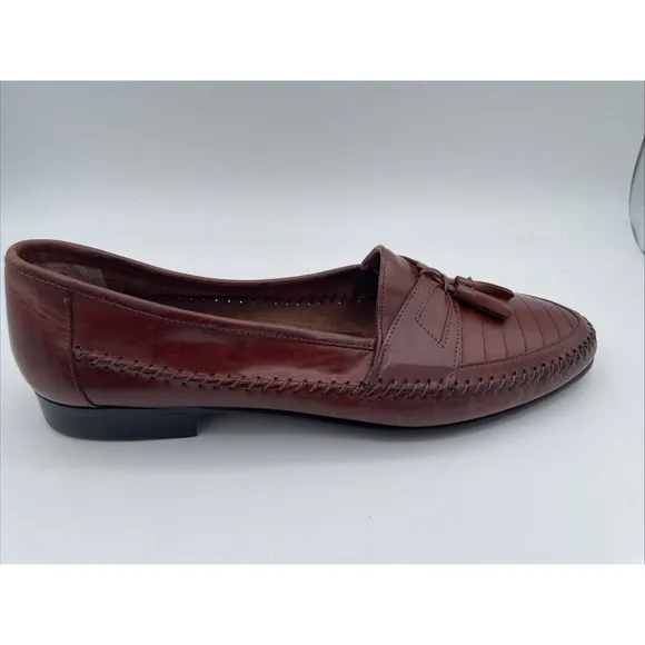 Giorgio Brutini Mens Shoes 13 D Le Glove Loafers Brown Leather Woven Loafers