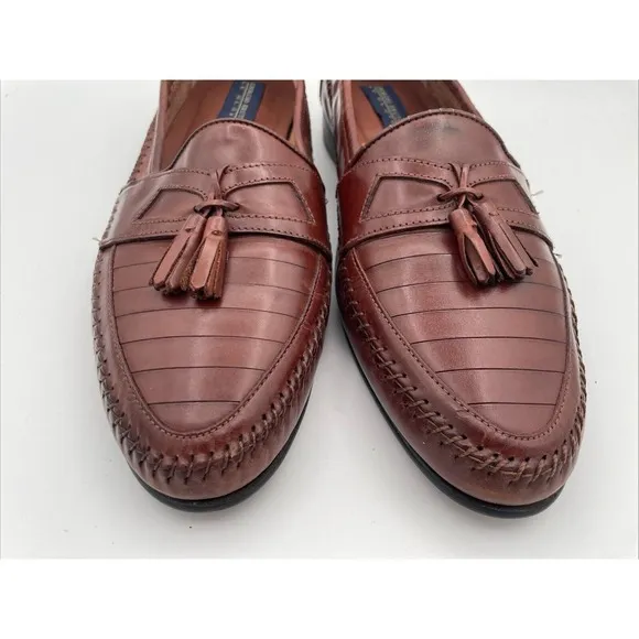 Giorgio Brutini Mens Shoes 13 D Le Glove Loafers Brown Leather Woven Loafers