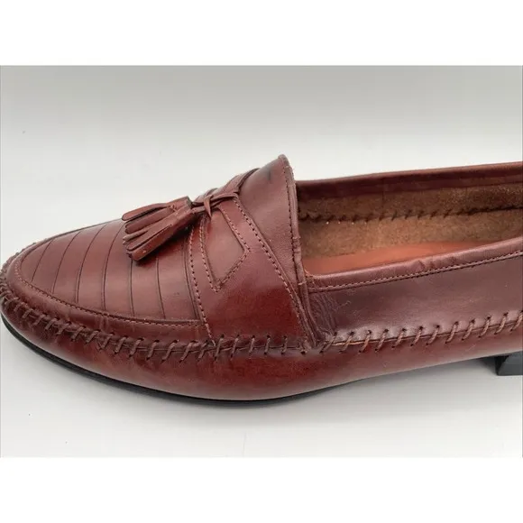 Giorgio Brutini Mens Shoes 13 D Le Glove Loafers Brown Leather Woven Loafers