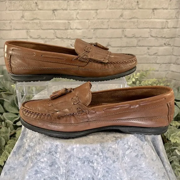 Giorgio Brutini “Montehi” Chestnut Leather Double-Kiltie Tassel Loafer Mens 11.5