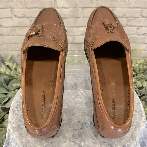 Giorgio Brutini “Montehi” Chestnut Leather Double-Kiltie Tassel Loafer Mens 11.5