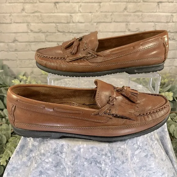 Giorgio Brutini “Montehi” Chestnut Leather Double-Kiltie Tassel Loafer Mens 11.5