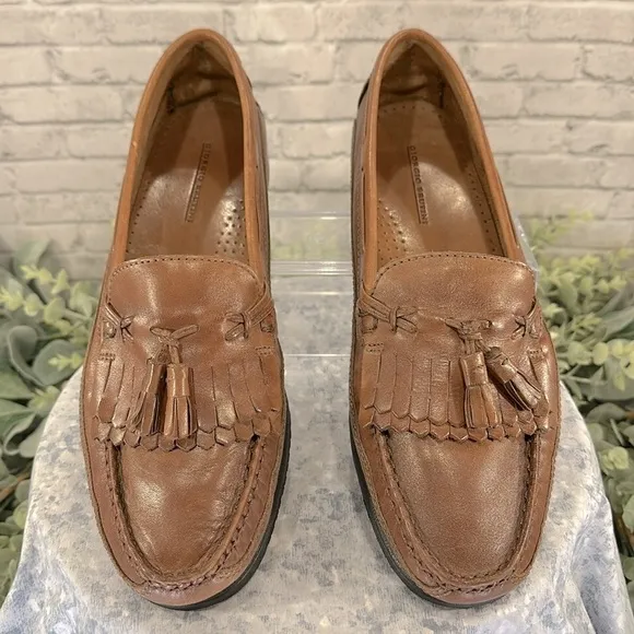 Giorgio Brutini “Montehi” Chestnut Leather Double-Kiltie Tassel Loafer Mens 11.5