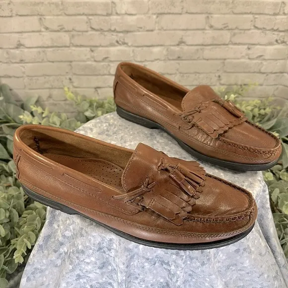 Giorgio Brutini “Montehi” Chestnut Leather Double-Kiltie Tassel Loafer Mens 11.5