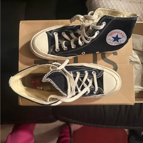 Girls Limited addition Converse Red Peekabooo high top sneakers