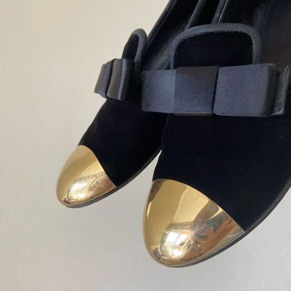 Giuseppe Zanotti Black Velvet Loafters Size 7,5