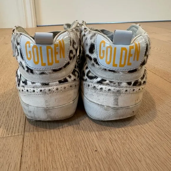 Golden Goose Mohair Leopard Print High-Top Sneakers