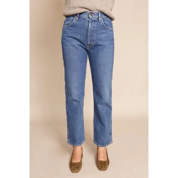 Goldsign The Cropped A High-Rise Straight-Leg Jeans