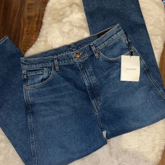 Goldsign The Cropped A High-Rise Straight-Leg Jeans