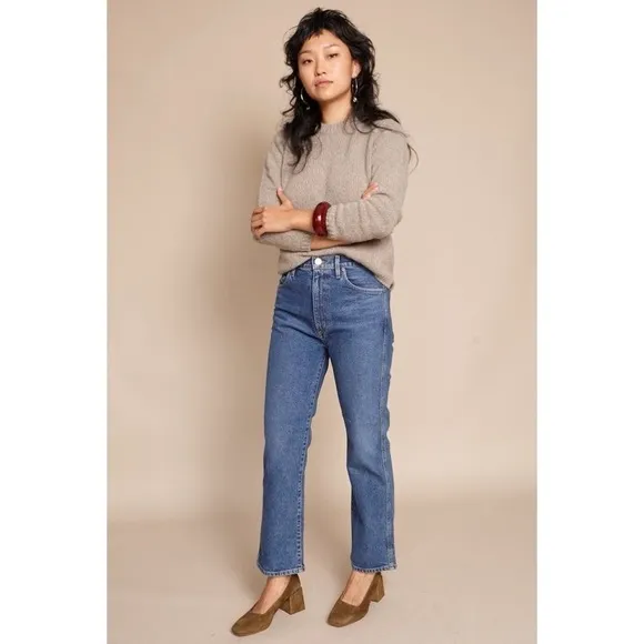 Goldsign The Cropped A High-Rise Straight-Leg Jeans