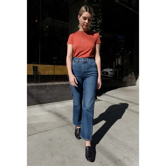 Goldsign The Cropped A High-Rise Straight-Leg Jeans