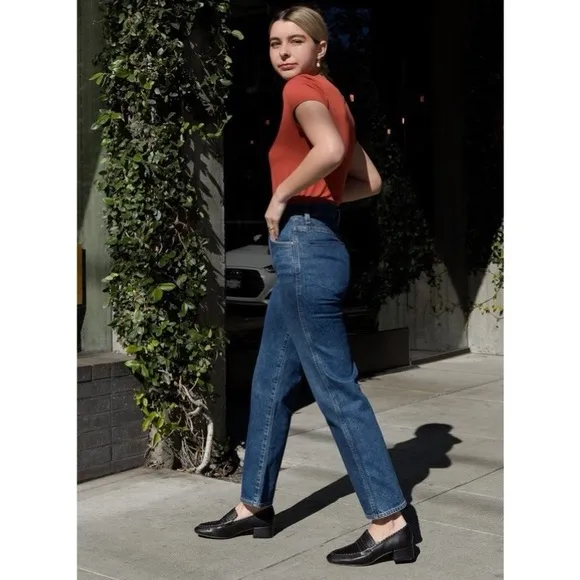 Goldsign The Cropped A High-Rise Straight-Leg Jeans