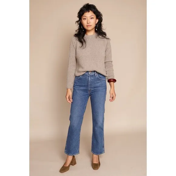 Goldsign The Cropped A High-Rise Straight-Leg Jeans