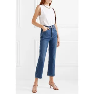 Goldsign The Cropped A High-Rise Straight-Leg Jeans
