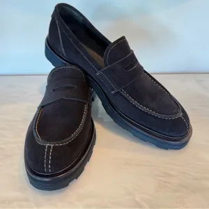 Good Man Brand Lexington Navy Blue Suede Loafers. Size 10 1/2