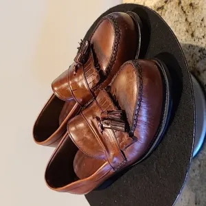 Good Year Kiltie steeltoed  Loafers with tassels. sz.11M (#1076)brown made USA