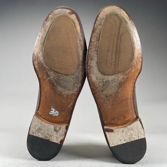 Gravati Men’s Size 10.5 Brown Pebbled Leather Slip On Moc Toe Loafers Dress Shoe