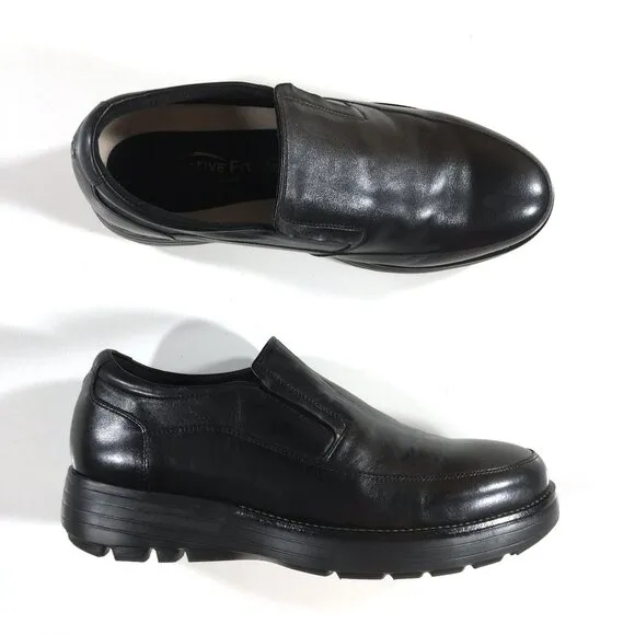 Gravity Defyer Centric Slip On Dress Loafers Mens Size 10.5 W Wide Black Leather