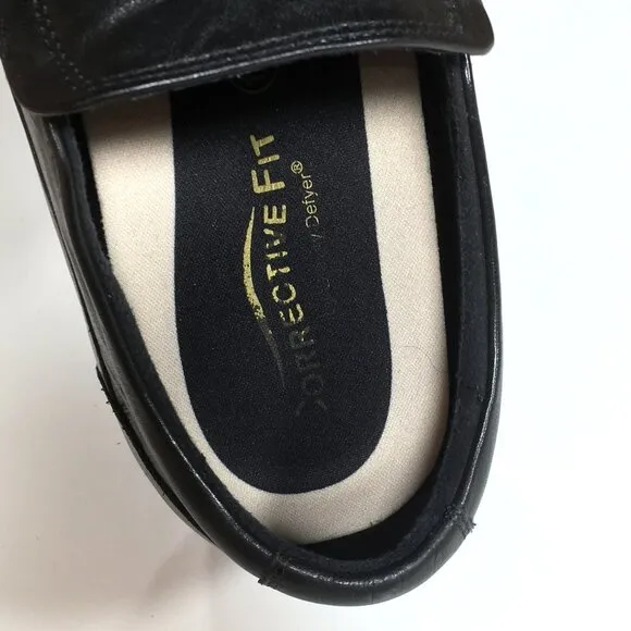 Gravity Defyer Centric Slip On Dress Loafers Mens Size 10.5 W Wide Black Leather