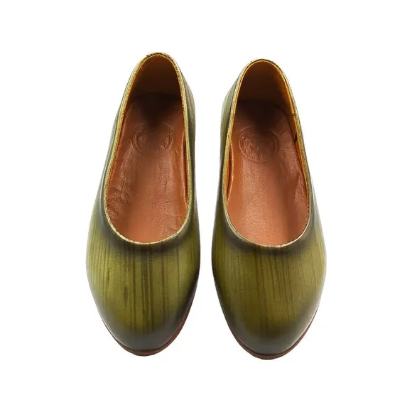 Green Ballet Flats
