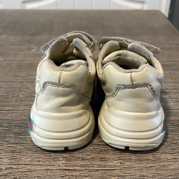 Gucci Cream and Red Sneakers Velcro Closure