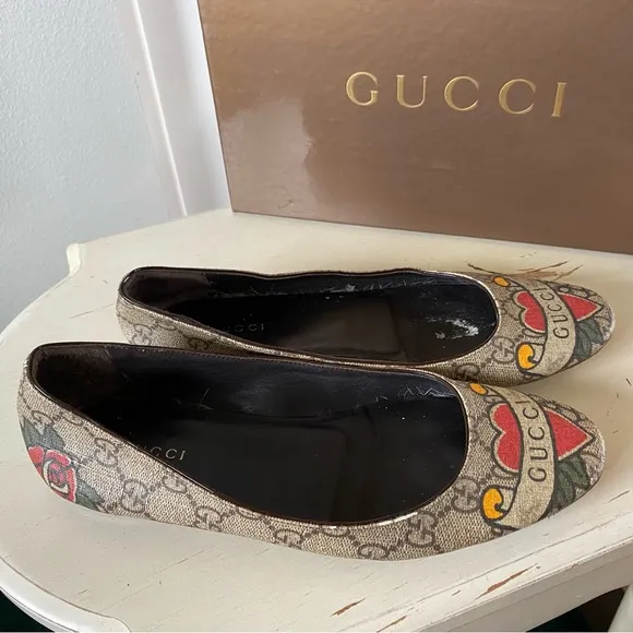 Gucci Heart Ballet Flats Size
