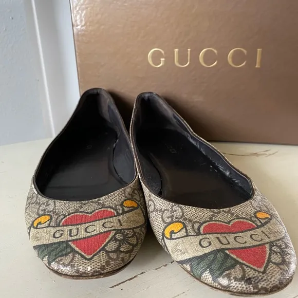 Gucci Heart Ballet Flats Size