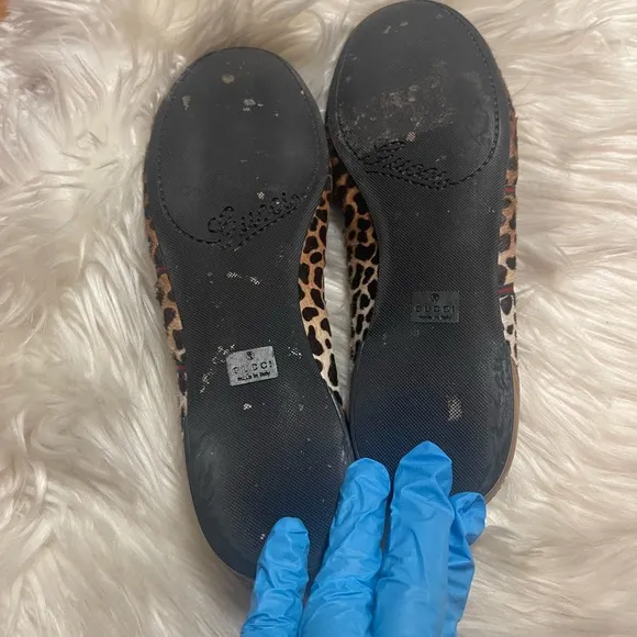 Gucci Leopard Pony Hair Ballet Flats
