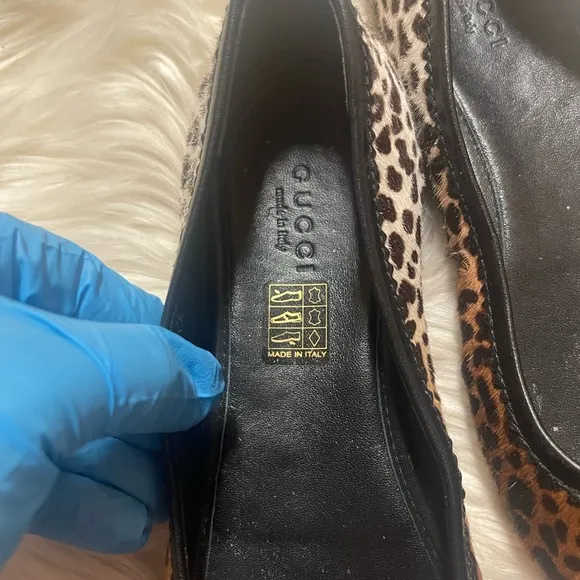 Gucci Leopard Pony Hair Ballet Flats
