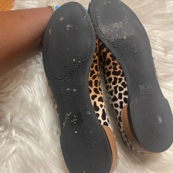 Gucci Leopard Pony Hair Ballet Flats